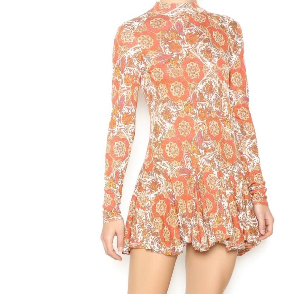 Free People Orange Annabelle Tunic Dress